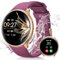 BANLVS Smartwatch Damen Telefonfunktion 1.32 Always-On-Display, IP68 Wasserdichter Armbanduhr mit Herzfrequenz/SpO2/Schlafmonitor/Menstruationszyklus Fitness Tracker für iOS Android Lila Gold