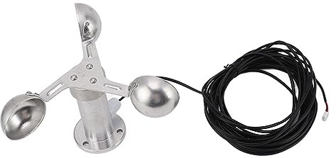 3 Tassen Windgeschwindigkeitssensor-Anemometer, Windgeschwindigkeitsüberwachungssensor aus Aluminiumlegierung, Windgeschwindigkeitsdetektor mit Kabel Zur Windmessung in