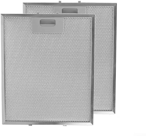 2Pcs Range Hood Filter Replacement 300 x 250mm Metal Mesh Blocks Grease and the Carbon Filters For RANGEMASTER Cooker Hood, Silver(2Pcs)