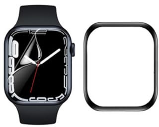 Shunwige Pellicola protettiva in vetro temperato progettata per Apple Watch Serie 9 8 7 da 45 mm, Smartphone Pellicola temperata, HD, durezza 9H, antigraffio, sensibile al tatto.