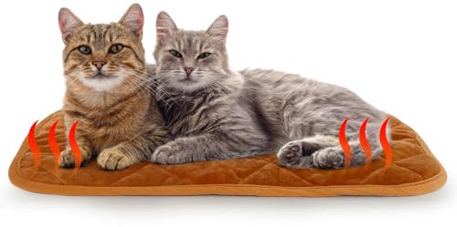 NAMOTEK Self-Warming Cat Pad Indoor/Outdoor Super Soft Self Heating Pet Mat Washable Thermal Pad for Cat & Dog 75 x 50 cm