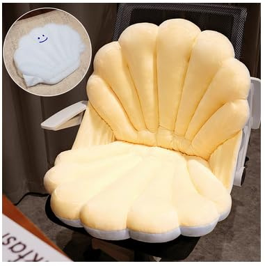 Shell Shaped Seat Cushion with Backrest, Cute Gaming Chair Cushion, Openable Shell Pillow, Throw Pillow for Bed, Home Office Decor Seash