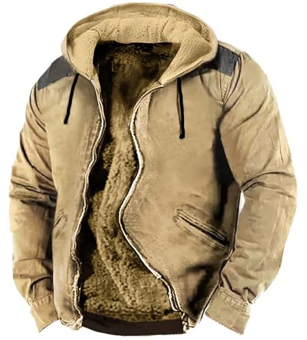 Solde+du+Jour Manteau Hiver Homme Chaud Coupe Vent Homme avec Capuche Manteau Homme Slim Fit Blouson avec Capuche Manteau Laine Homme Long Cardigan Boheme Homme Ma Commande en Cours Soldes