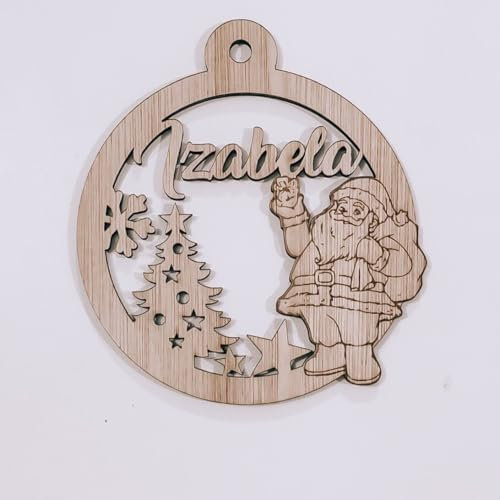 Personalised Wooden Christmas Tree Decoration Baubles – Custom Engraved Festive Shapes for Holiday Décor and Gift Tags – Perfect for Adding a Unique Touch to Your Xmas Celebrations