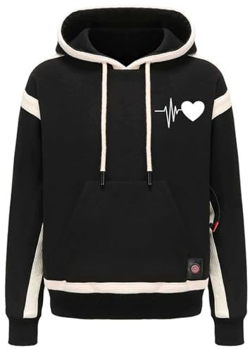 KHIRVWL Heizjacke Herren Damen Beheizbare Jacke Clearance, Pullover Mit Fleecefutter Kapuzenjacke Winter HeizmantelBeheizte Sweatjacke Mit Tasche Und Kordelzug Winddicht Outdoorjacke WäRmsel Jacke