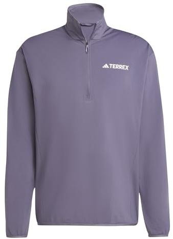 adidas Herren Terrex Multi Climawarm Half Zip Tech Fleece Jacket, preloved Violet, XL