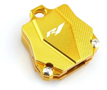SJOIOOP Schlüsselanhänger aus Metall Für YZFR1 YZFR3 YZFR6 YZF R1 R3 R6 Universal (Schlüssel Ohne Chip) Motorradschlüsselgehäuse Schutzhülle Kappe(R1 Gold)
