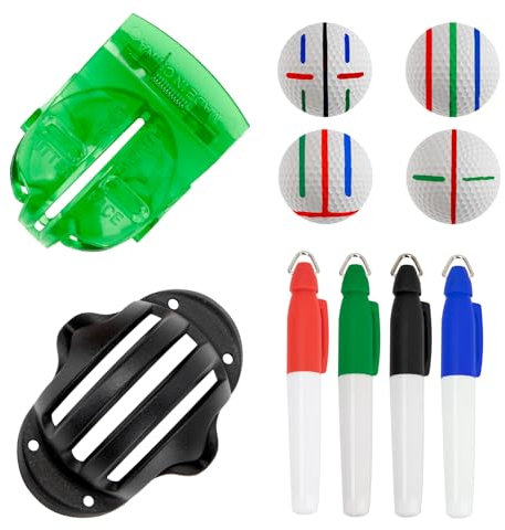 KEAHND Golfball Strichzeichnung Markierung Werkzeug Kit,Golfball Markierer,Golfball Markierer Kit,Golfball Ausrichtung Werkzeug Set,Golfballmarkierer Golfball Strichzeichnung Markierung,Golfball Liner