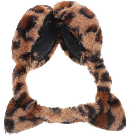 LIFKOME Flauschige Leoparden-ohrenschützer Für Damen, Winterwarme Plüsch-ohrenwärmer Mit Faltbarem Kunstfell-stirnband Und Niedlichen Katzenohren Für Mode Und Gemütlichen Komfort Bei