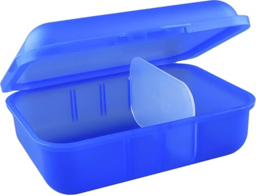 Buchsteiner Klickbox HOCH mit Inneneiteilung | 1 Trennsteg | Brotdose | Lunchbox | Aufbewahrungsdose | Frischhaltedose | spülmaschinenfest (blau)