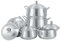 Induction Base Saucepan Set 5 Pieces Belly Shape Stockpots Stew Pan Soup Pots 18cm 20cm 22cm 24cm 26cm Casserole Dish Pan Aluminium Cookware Set