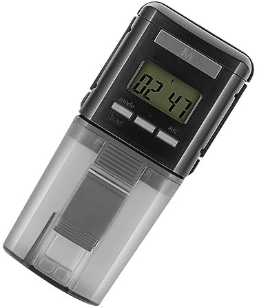 Milisten Automatischer Fütterung Fischfutterautomat mit für Automatische Verstellbarem Aquarium für Elektrischer Futterauslass und 75ml Kapazität im Urlaub
