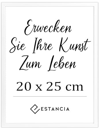 Estancia Weißer Bilderrahmen aus Kiefernholz 20x25 cm mit Bruchsicherem Acrylglas | Moderner Holzbilderrahmen 20 x 25 cm