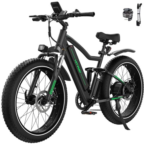 HITWAY E Bike Elektrofahrrad für Erwachsene 26 Zoll 4.0 Fat Tire Ebikes, 48V 15Ah Mountain E-MTB Fahrrad,Pedelec,7 Gang,bis 55-150km