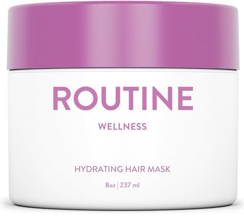 Routine Wellness Deep Conditioning Hair Mask for Dry Damaged Hair - Hydrating, Moisturizing Repair Treatment - Promotes Fullness - Rose Hips 8oz