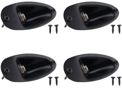 GREOHNMPAW 4X Black Boat Style 1/4inch Guitar Pickup Output Input Jack Plug Socket for Fd Strat Guitar