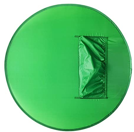 Elprico Fondo de Pantalla de Pantalla Verde Redonda de 142 Cm para la Silla, Fondo de Pantalla Verde Portátil con Cubierta Elástica, Plegable para Chats de Video, Videoconferencia,
