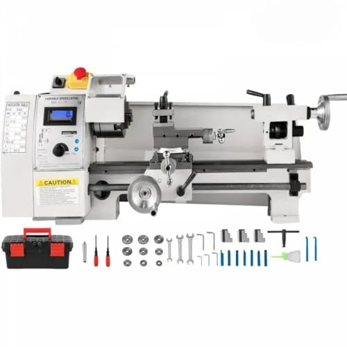 Mini-Metalldrehmaschine mit variabler Geschwindigkeit, 600W, 8x14 Zoll,Tisch-Präzision, 150-2250 U/min Mini-Metalldrehmaschine für Werkbank, zum Drehen, Bohren, Gewindeschneiden