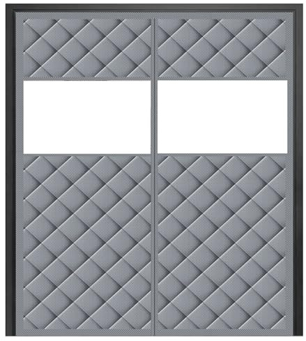 Türvorhang Kälteschutz mit Sichtfenster Eingangstür Magnet Wärmeschutzvorhang für Türen Verdickter Thermovorhang Tür Gegen Kälte, Mittlere Öffnung, Wasserdicht(Grau,95x215cm)