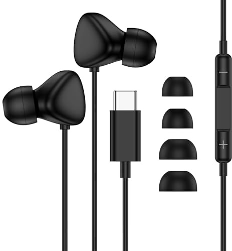 Ouorkee Kopfhörer USB C mit Kabel für iPhone 17 pro max 16e 15 Pro | In-Ear Ohrhörer Earphones mit Mikrofon für Samsung Galaxy A56 A35 A16 5G A36 A55 A17 A56 5G S25 Ultra S24 S23 FE S22 S21
