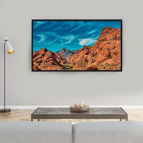 Écran de projection 100 avec cadre en alliage d'aluminium 16:9 - Écran de projection 4K Ultra HD - Pliable - Portable - Pour projecteurs vidéo d'extérieur et de maison