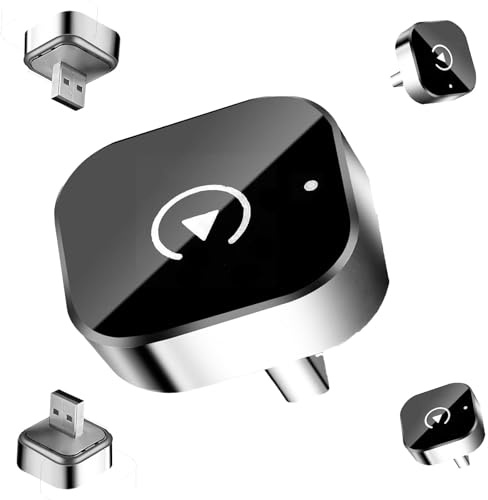 AINIFREE 2026 Adaptador inalámbrico CarPlay 2 en 1, Mini Adaptador inalámbrico, CarPlay y Android Auto, sin latencia, diseño Mini USB,Accesorios para Coche, Compatible con iPhone y Android