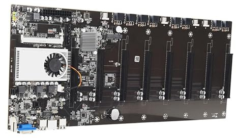 Placa Base 8 Ranuras Pcie 16x para Minería de Gpu T37 | Placa Base para Minería de Gpu, Ddr3 Sodimm, Interfaz Vga Integrada y Arranque Pxe