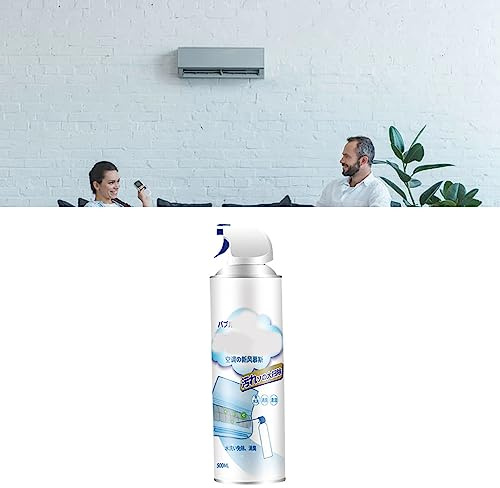 Ejoyous Air Conditioner Cleaner Spray, 500ml Metal Bottle Car Air Conditioner Cleaner, 1 Click Non Disassembling Cleaning, Odor Removal and Airflow Care for Home Central AC and (Japanese Edition)