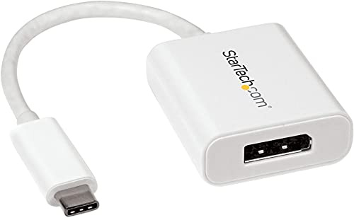 StarTech.com USB C to DisplayPort Adapter - 4K 60Hz - White - USB 3.1 Type-C to DisplayPort Adapter - USB C Video Adapter (CDP2DPW)