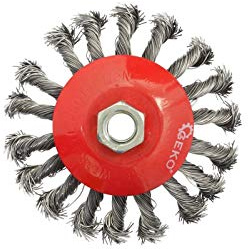 Geko G00606 Drahtbürste, gezwirnter Knoten, Stahl, M14, 115 mm, mehrfarbig