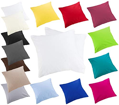 2er Pack MOON-Luxury Linon Kissenbezug 100% Baumwolle-weiß-50x50