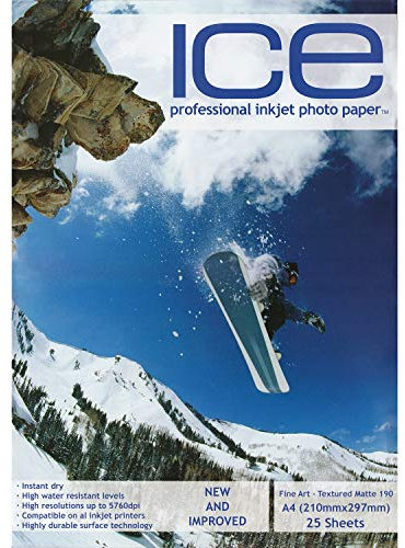 50 x ICE A4 Strukturiertes Matt-Fotodruckerpapier der schönen Kunst 190gsm