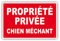 PANNEAU PROPRIETE PRIVEE - CHIEN MECHANT - 300 x 200 mm en PVC + 4 trous pour fixation (PP4 300x200mm PVC)