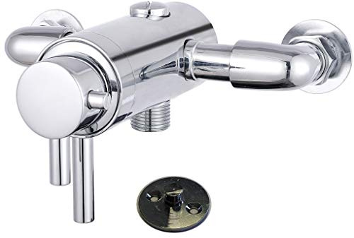 Ruby Chrome Thermostatic Dual Control Exposed Shower Mixer Valve - 150mm Centres