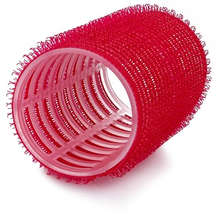PONIK'S PROFESSIONAL - Haarrollen Lockenwickler, Lockenwickler Selbsthaftend Set, Haar Roller 12 Stücke, Haarrollen Locken 36mm, Selbst Griff Locken - rot
