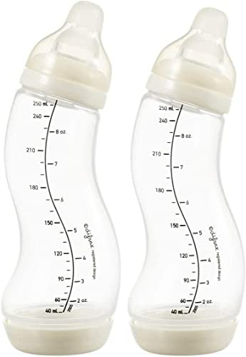Difrax Lot Biberon Anti-Colique 0-6 Mois - Acceptation Facile - 2x S - Popcorn - Crème & Beige