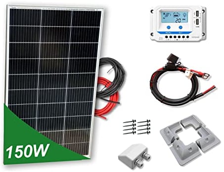 Kit 150W CAMPER 12V panel solar placa monocristalina células PERC de alta eficiencia para caravanas autocaravanas