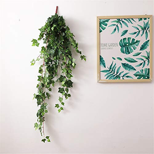 Kunstblume,Bündel von Efeu Schwein Herz Rebe künstliche Blumen, Wandbehang Dekoration Hochzeit grünes Blatt gefälschte Rebe Creeper gefälschte Blume-Efeu grün
