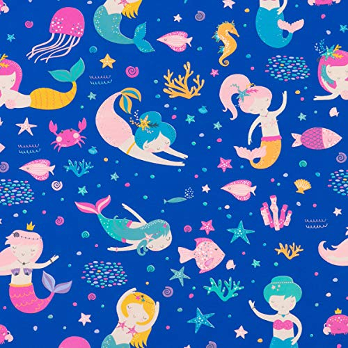 STAR Geschenkpapier 70cm x 2m Rolle Kinder Mädchen Meerjungfrauen