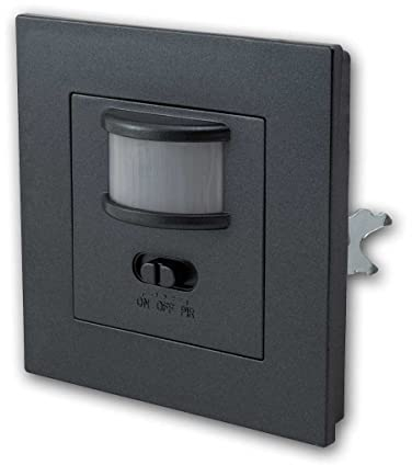 McShine - PIR Infrarot Bewegungsmelder | LX-23 | 160°, 220-240V, max. 500W, Unterputz, anthrazit