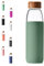veegoal 25oz, 18oz Borosilicate Glass Water Bottles with Bamboo Lid, BPA-Free Non-Slip Silicone Sleeve, and Bonus Stainless Steel Leak Proof Lid- Reusable Water Bottles for Women and Men (18 Oz,