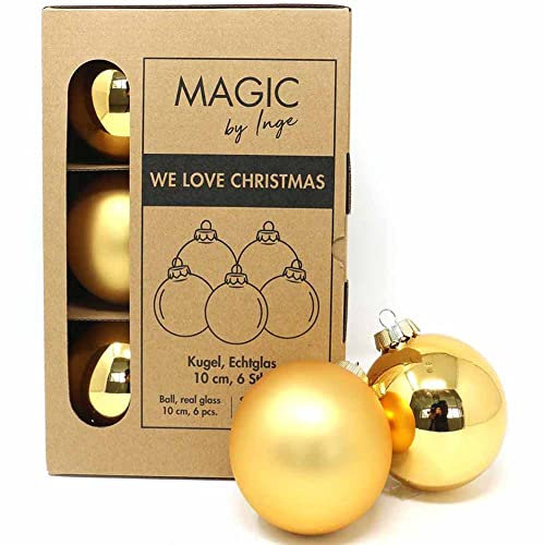 Christbaumkugel - WE Love Christmas - Magic by Inge - 6 Stück / 10cm (Inkagold)