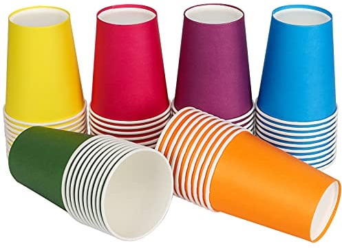 60Pcs Gobelets Carton Jetables,250ml Verres Carton Multicolore Recyclables Biodégradables,Pour les fêtes, Mariage,Bricolage, Boissons Froides, Boissons Chaudes, café - 6 Couleurs
