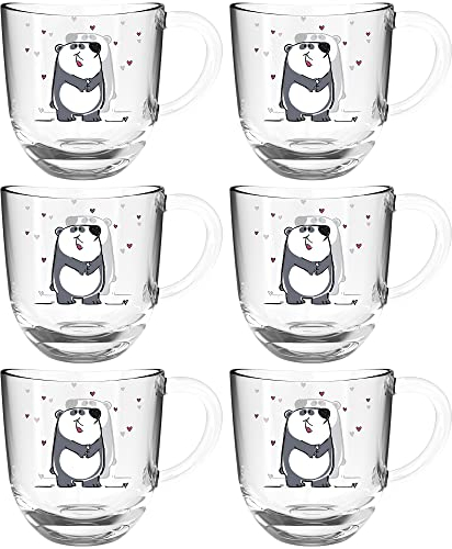 LEONARDO HOME Leonardo Tasse BAMBINI 6er-Set 280 ml Panda, 022901, Glas