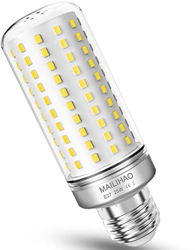 MAILIHAO 25W LED Mais Glühbirne,4000k Neutralweiß 2500 Lumen 200W Entspricht Glühbirnen Nicht dimmbar E27 Edison Schraube,1er-Pack