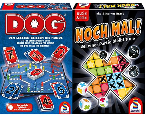 Schmidt Spiele 49201 Dog, Den letzten beissen die Hunde, Familienspiel & 49327 Noch mal!