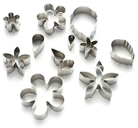 Frühling Mini Ausstechformen Blatt Rosenblatt Tropfen Blume Formen Metall Keksausstecher Kuchenwerkzeug Zucker Handwerk DIY Form Modell 12 Stück