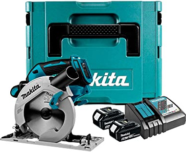 Makita Dhs680Rgj Kreissäge, Ø 165 mm, Bl 18 V, Lxt + 2 Akkus 18 V, 6 Ah, Li-Ion, BL1860B, Ladegerät DC18Rc, Makpac