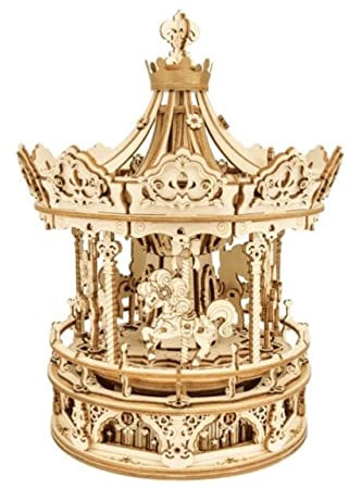 KYUSAR Spieluhr Spieluhren Hölzerne Karussell-Spieluhr, Kreativ Für Freundin, Freund, Mann, Frauen, Familie, Weihnachtsdekorationen Für Selbermachen Spieldose Musikdose