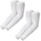 Desoto Ärmlinge 2 Paar, Kühlung UPF 50+, Anti UV Arm Ärmel, Kompressions Armstulpen, Sonnenschutz, Bandage Rutschfest Arm Sleeves Running Radsport Volleyball Basketball für Damen Herren (weiß*2paar)